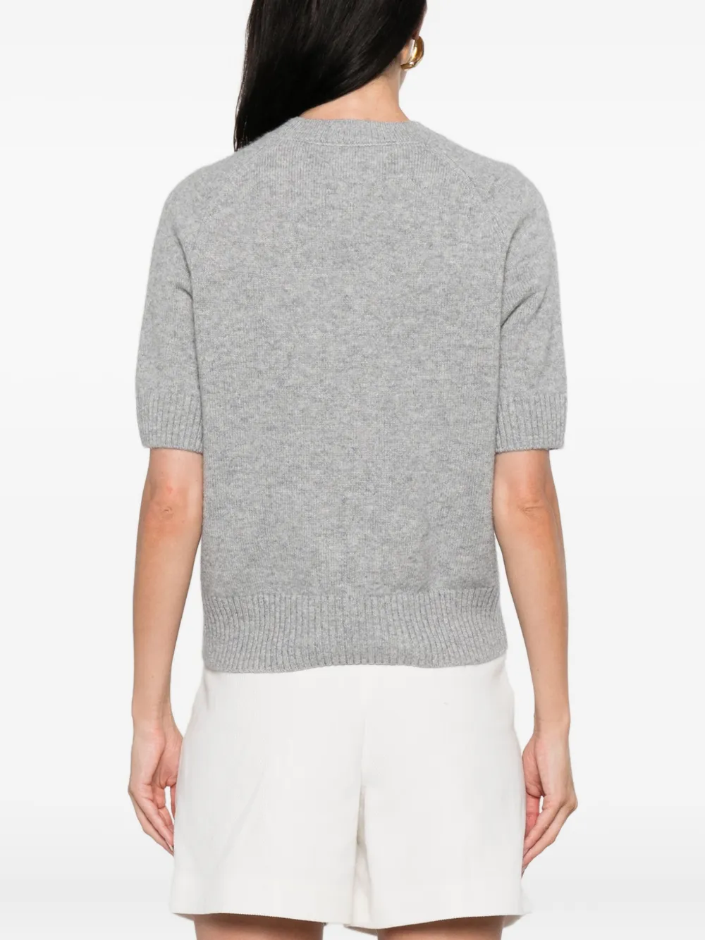 ANINE BING short-sleeve cashmere sweater Grijs