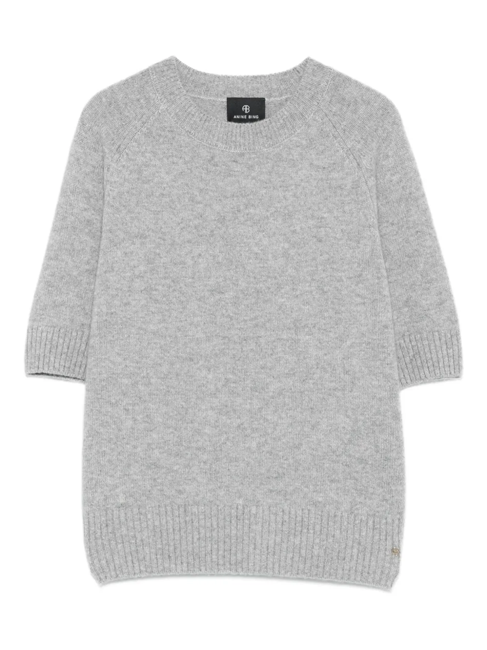 ANINE BING short-sleeve cashmere sweater Grijs