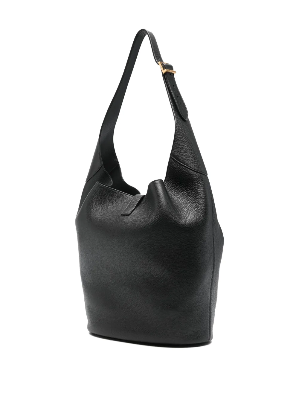 Saint Laurent Logo-plaque Shoulder Bag In Black