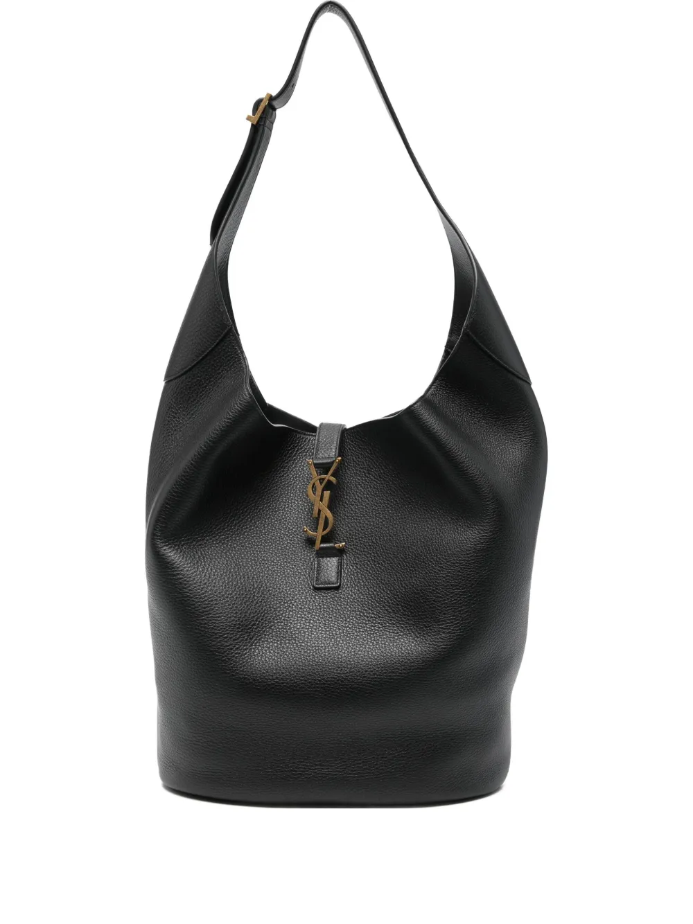 Saint Laurent Logo-plaque Shoulder Bag In Black