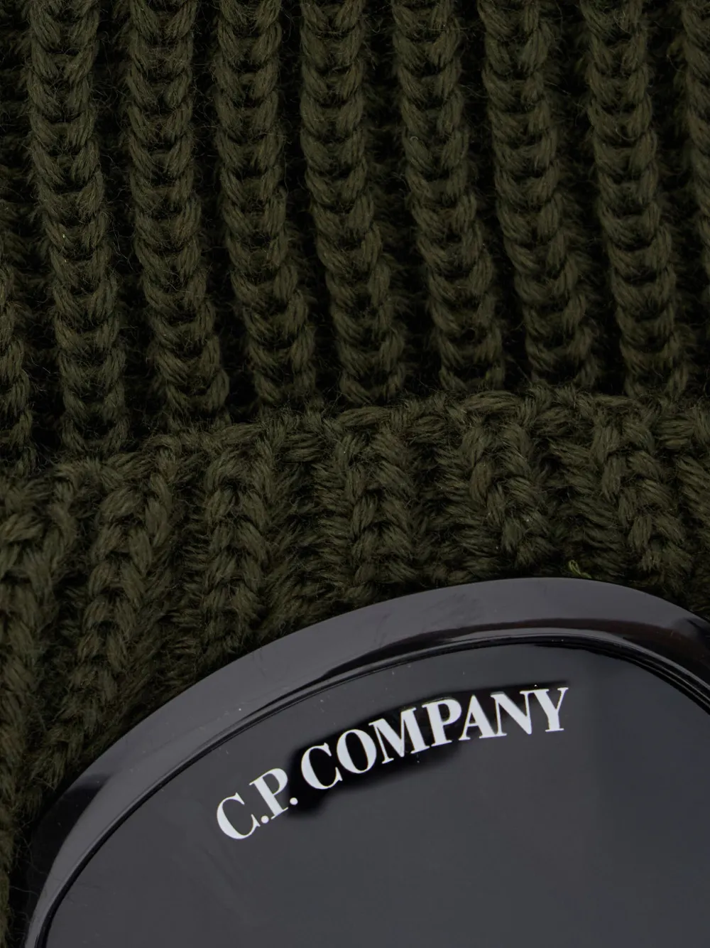 C.P. Company Geribbelde muts met goggle-detail Groen