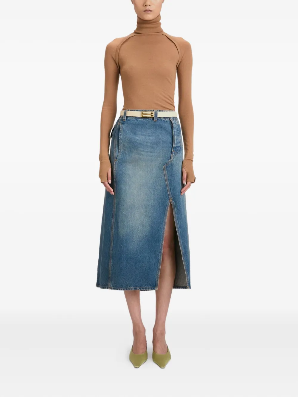 Victoria Beckham Asymmetrische cargo midi-rok Blauw