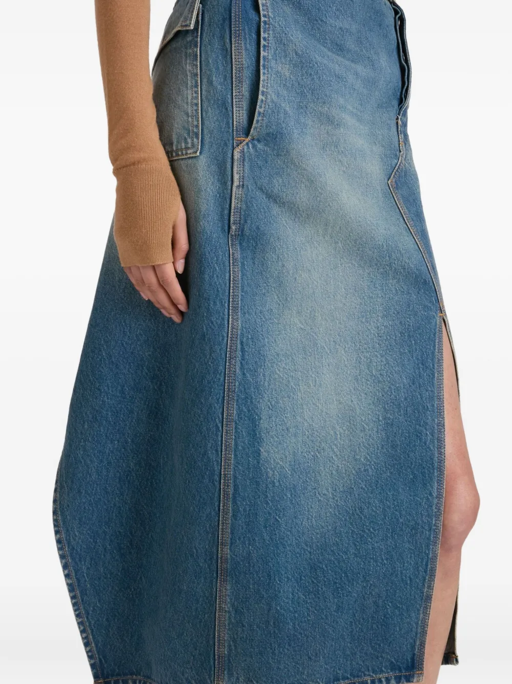 Victoria Beckham Asymmetrische cargo midi-rok Blauw