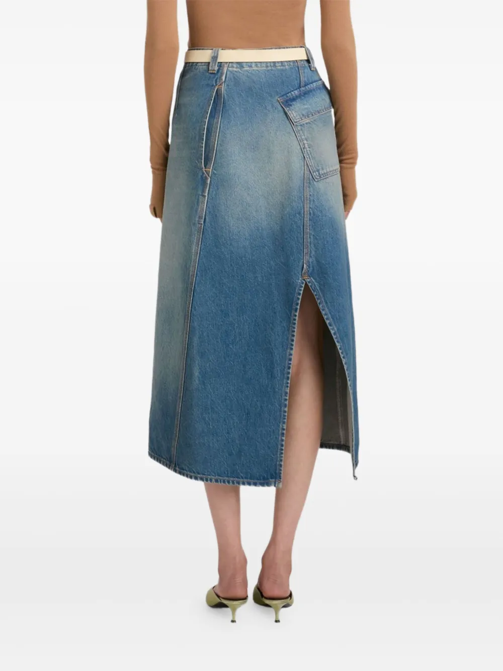 Victoria Beckham Asymmetrische cargo midi-rok Blauw