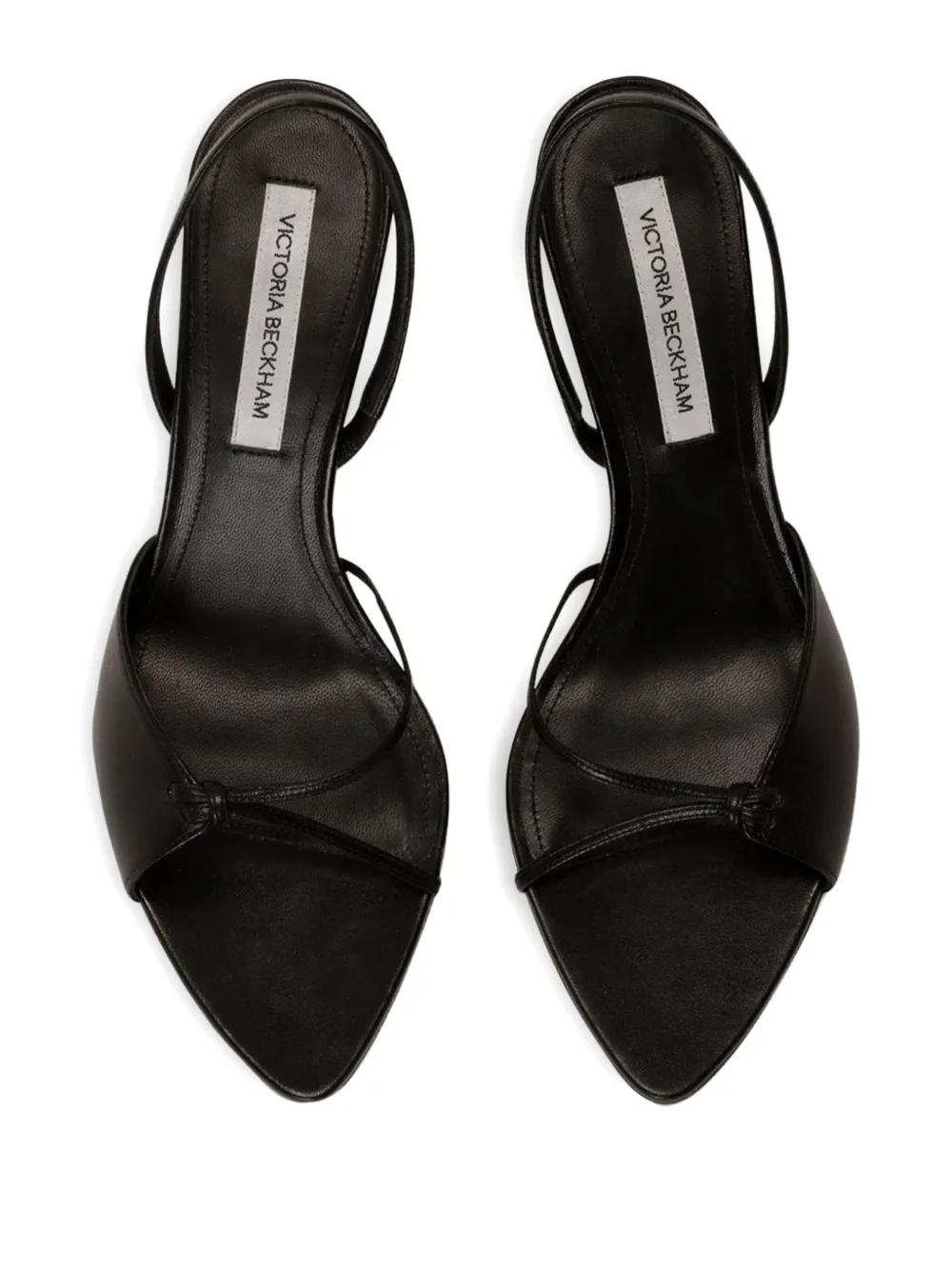 Victoria Beckham 75mm Harlow slingback knot-detail sandals Zwart