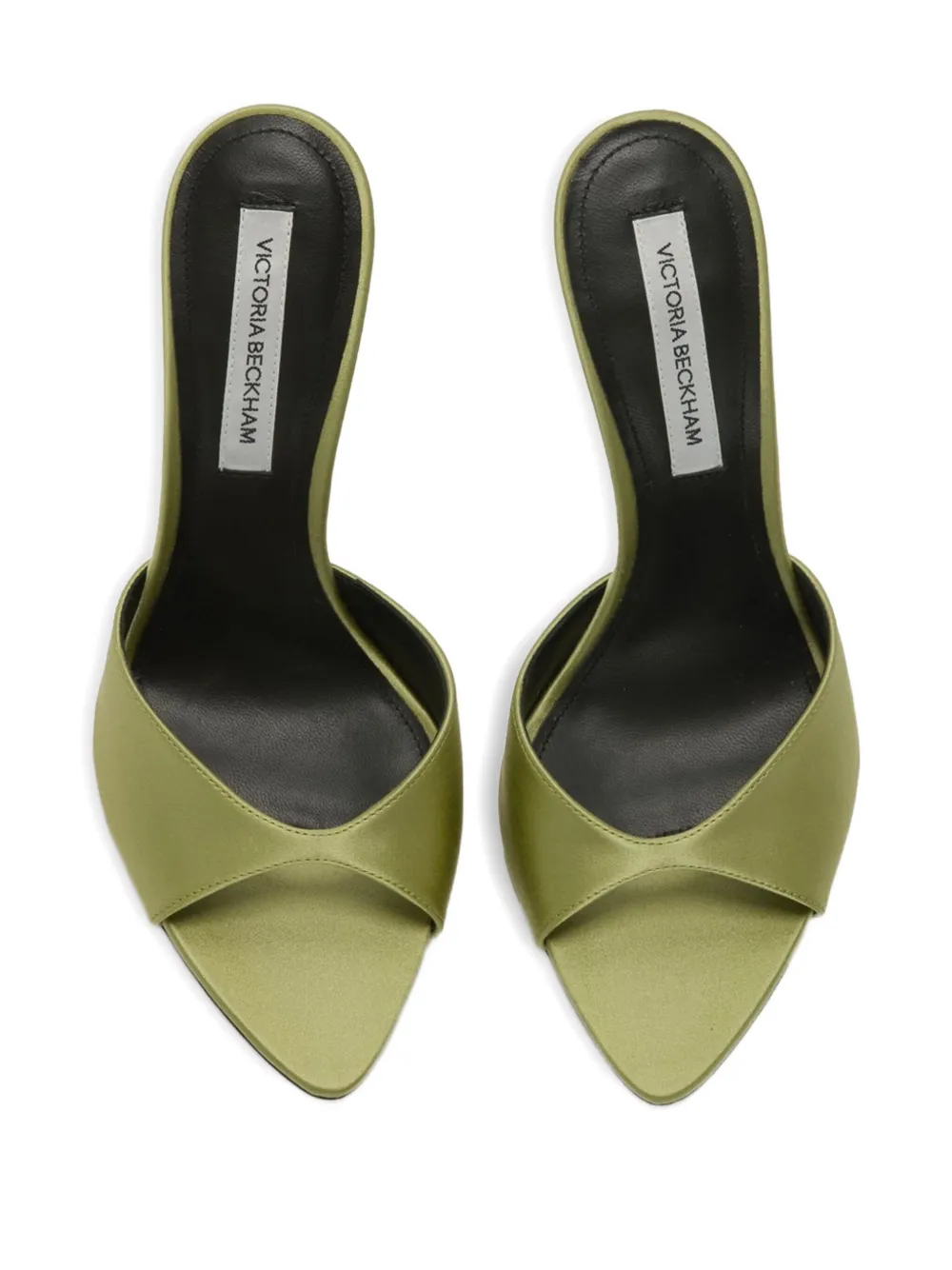 Victoria Beckham 100mm Harlow open-toe satin mules Groen