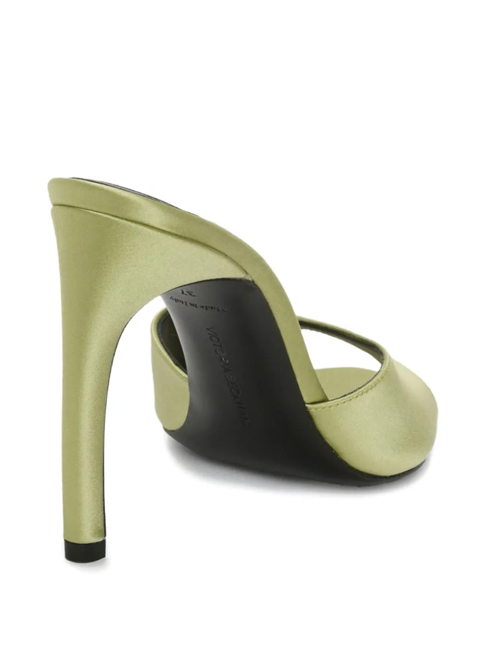 Victoria Beckham 100mm Harlow open-toe satin mules Groen