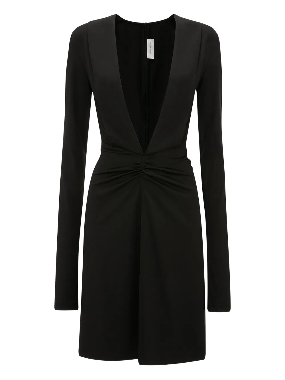 Victoria Beckham long-sleeve V-neck mini dress Zwart
