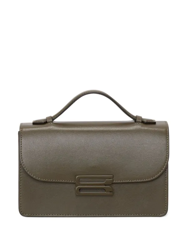 Victoria Beckham Mini Dorian Top-handle Clasp Satchel Bag in Green