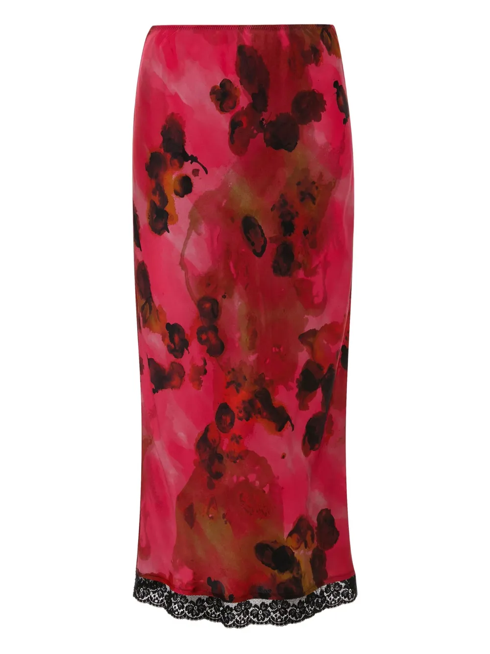 Victoria Beckham Lace Trim Slip midi skirt Roze