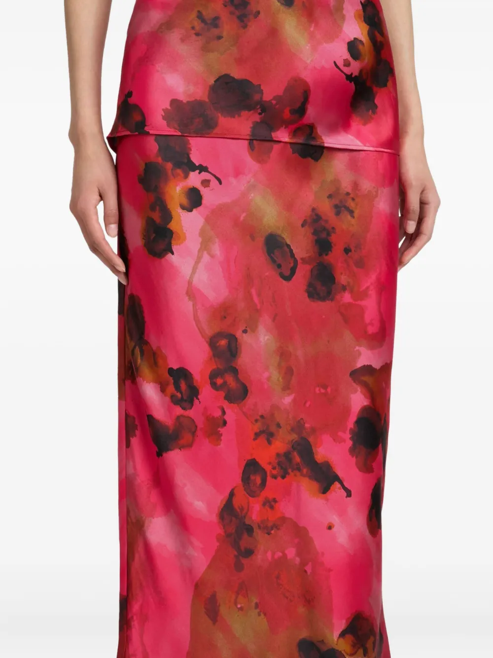 Victoria Beckham Midi-rok met kanten afwerking Roze