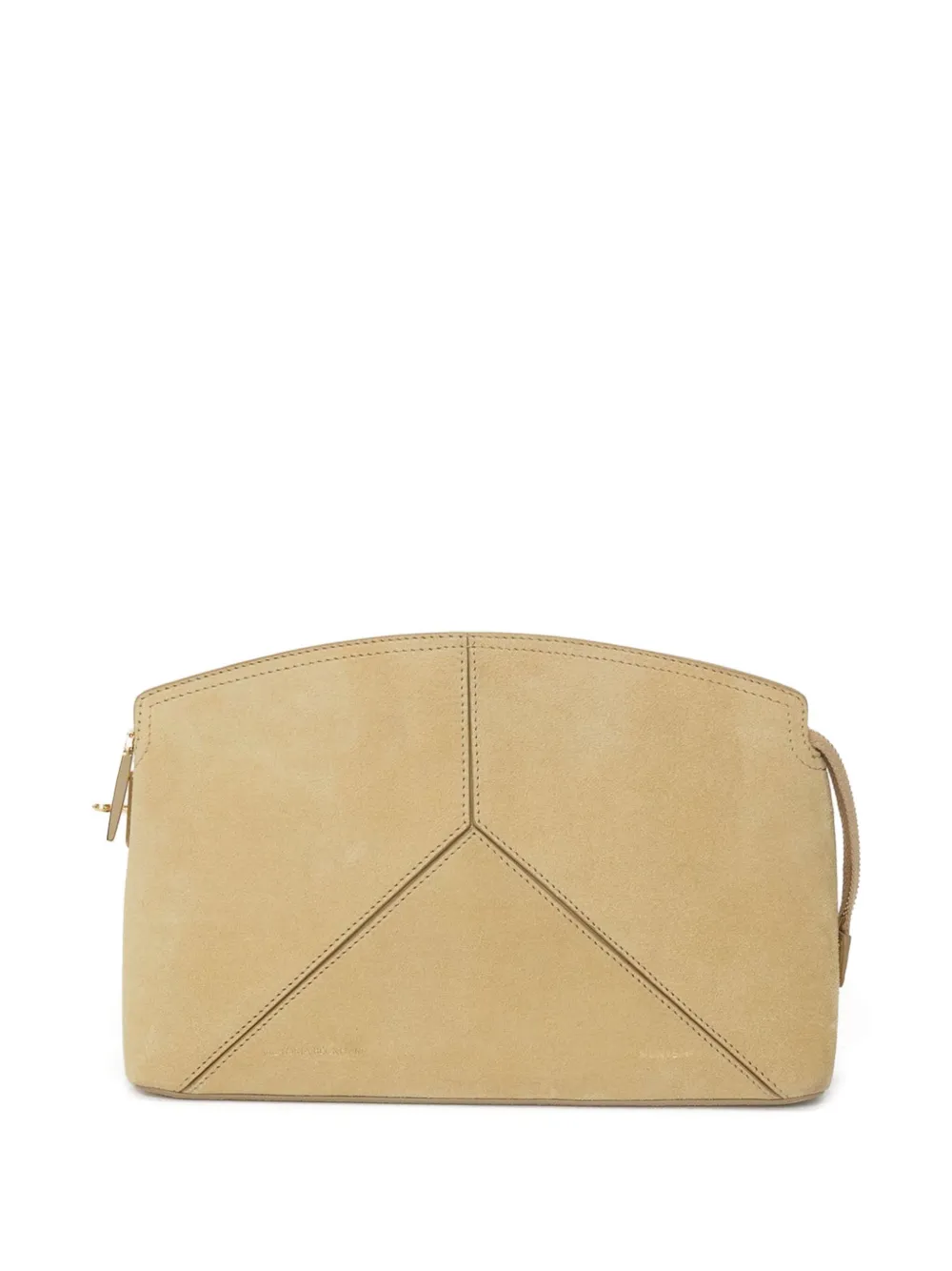 Victoria Beckham Victoria suede zip-fastening clutch bag Beige