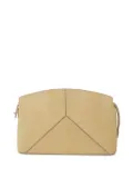 Victoria Beckham Victoria suede zip-fastening clutch bag - Neutrals