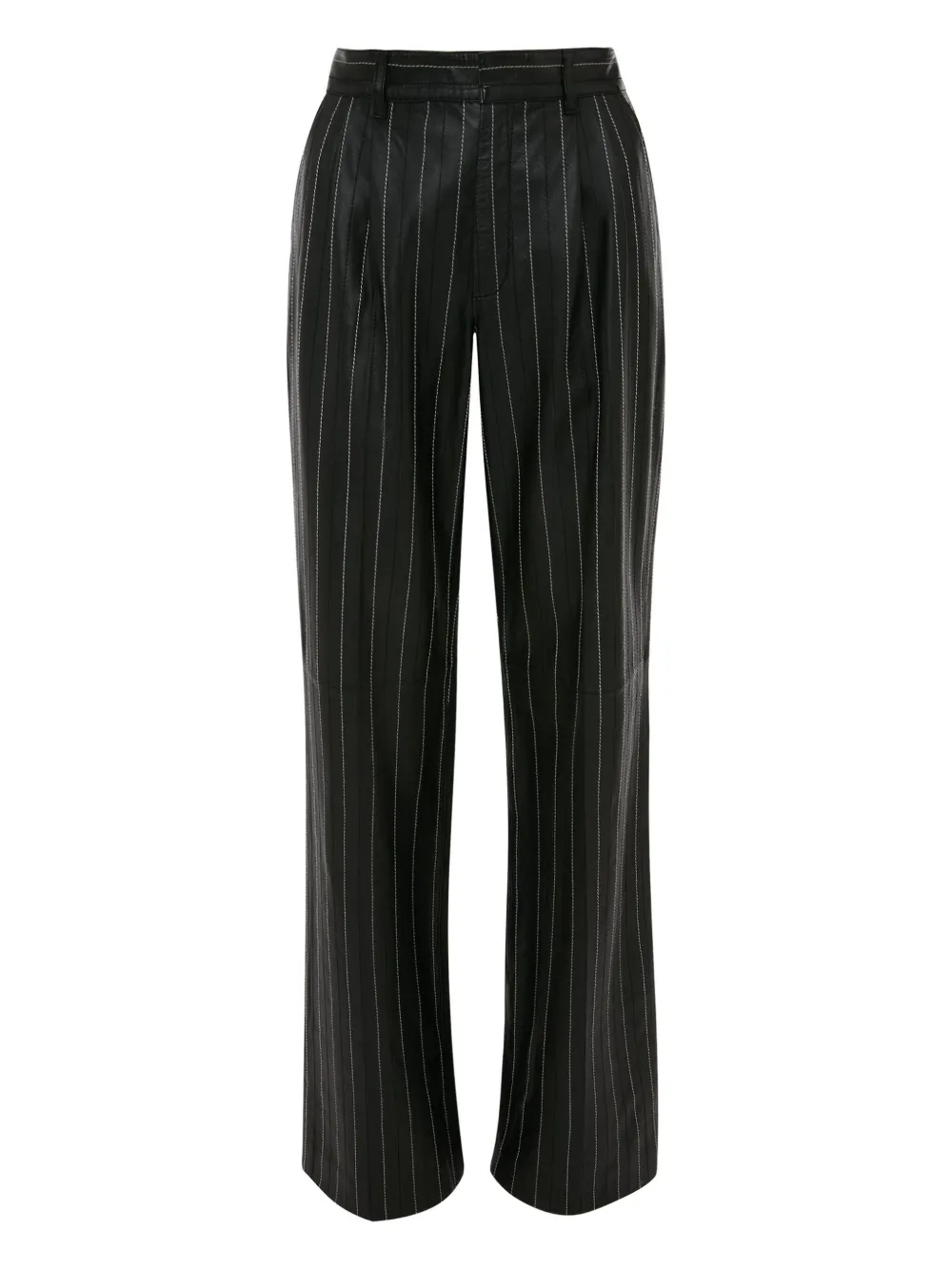 Victoria Beckham pinstripe leather trousers Zwart
