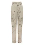 Victoria Beckham jewellery-print silk pajama pants - Neutrals