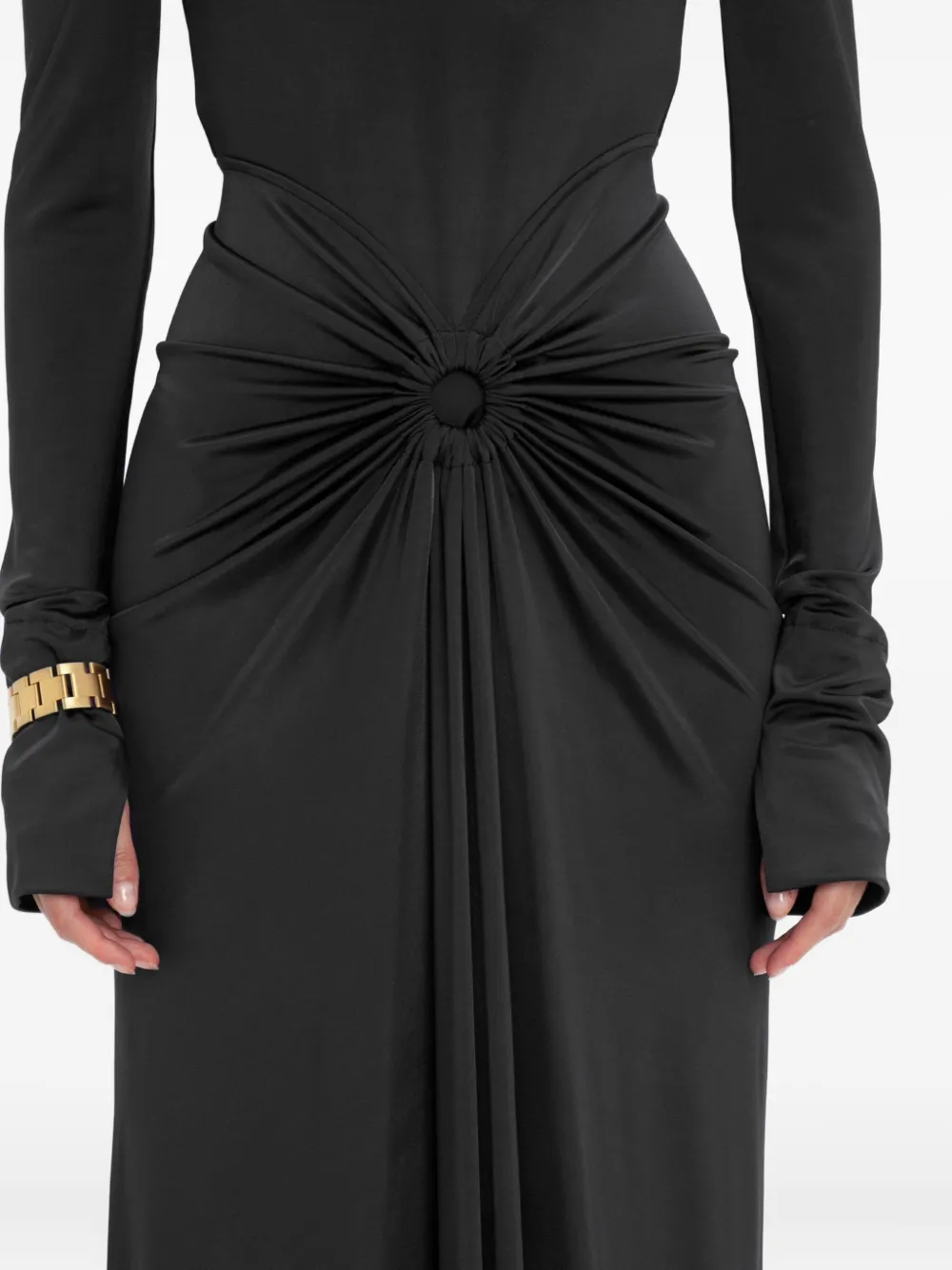 Victoria Beckham Gesmockte midi-jurk Zwart
