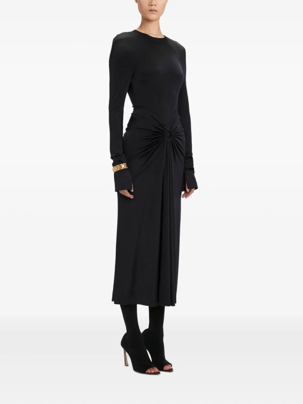 Victoria Beckham Gesmockte midi-jurk Zwart