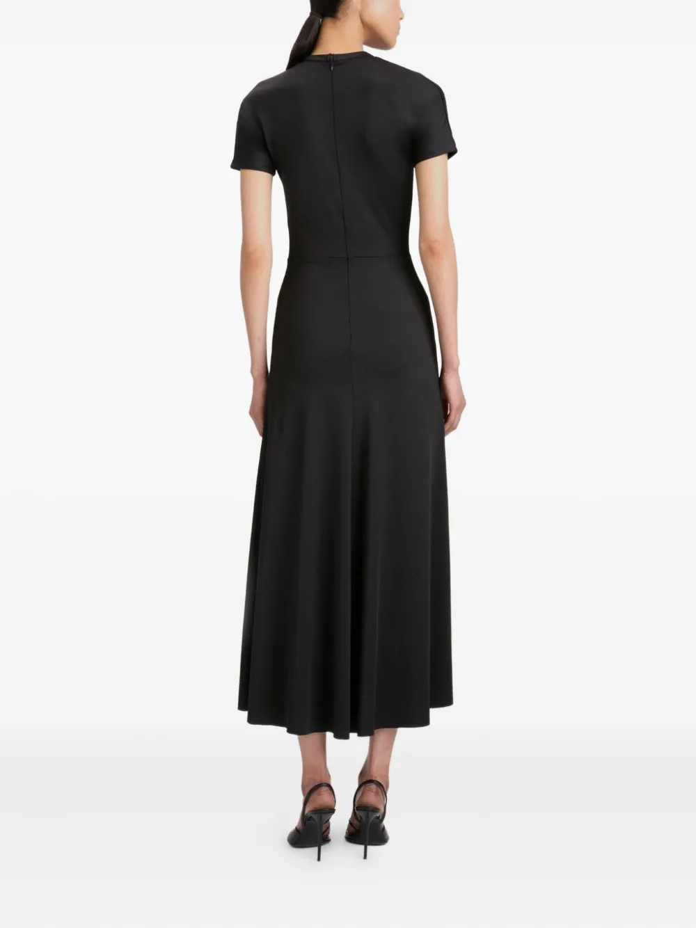 Victoria Beckham gathered waist midi dress Zwart