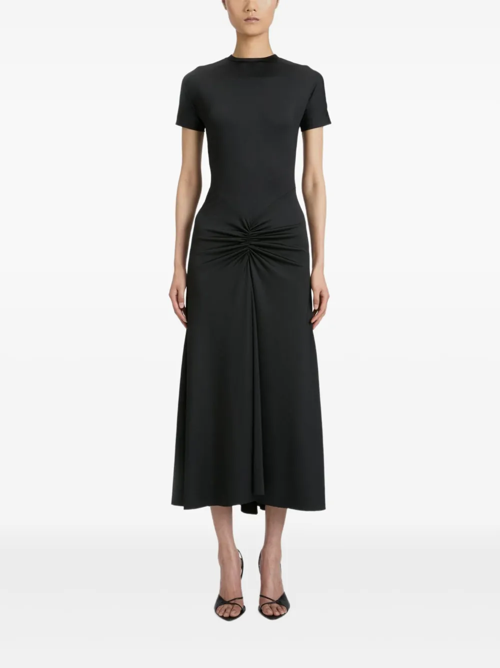 Victoria Beckham gathered waist midi dress Zwart
