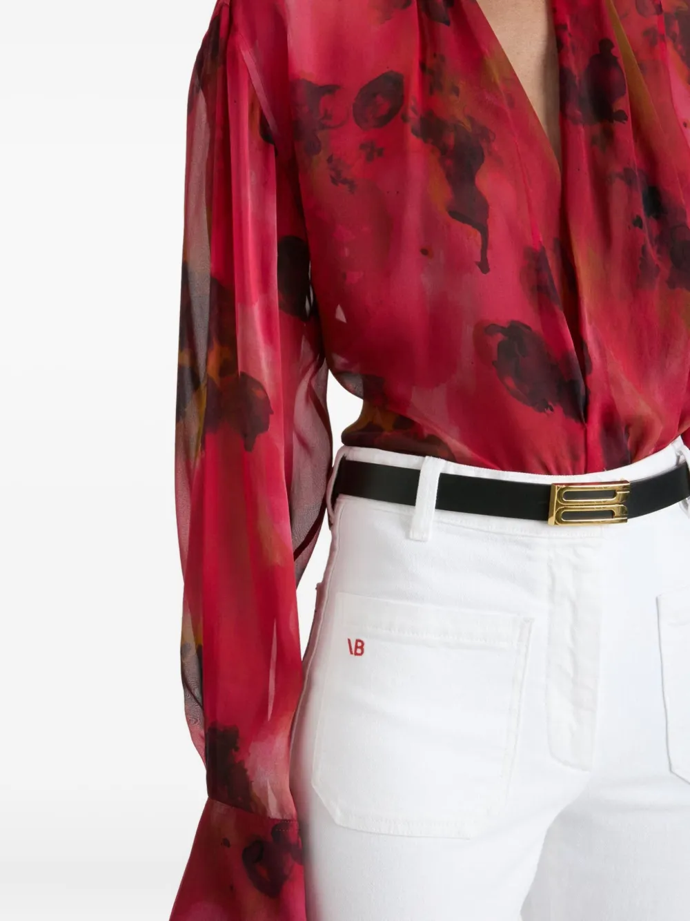 Victoria Beckham floral-print blouse Roze