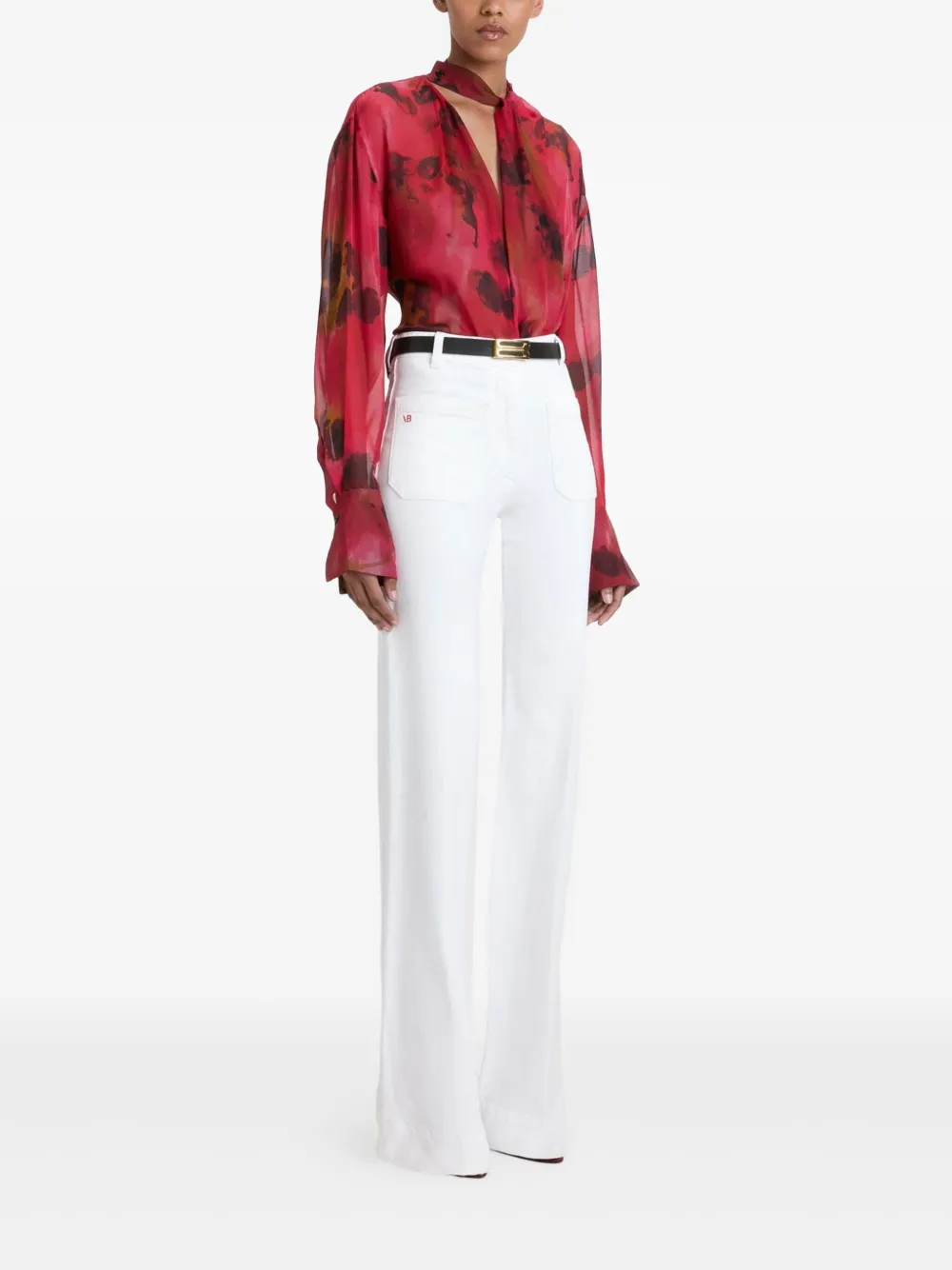 Victoria Beckham floral-print blouse Roze