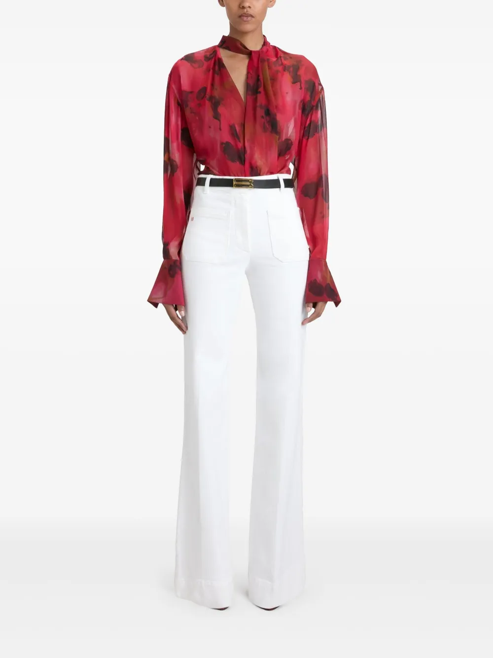 Victoria Beckham floral-print blouse Roze
