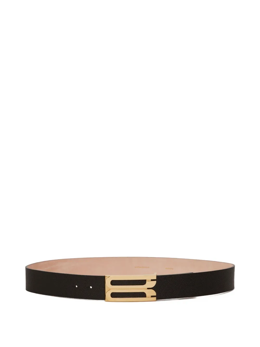Victoria Beckham Jumbo Frame leren riem met logogesp Zwart