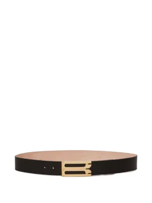 送料込関税込■Victoria Beckham■ジャンボフレームレザーベルト Jumbo Frame Belt In Chocolate Croc Embossed Leather
