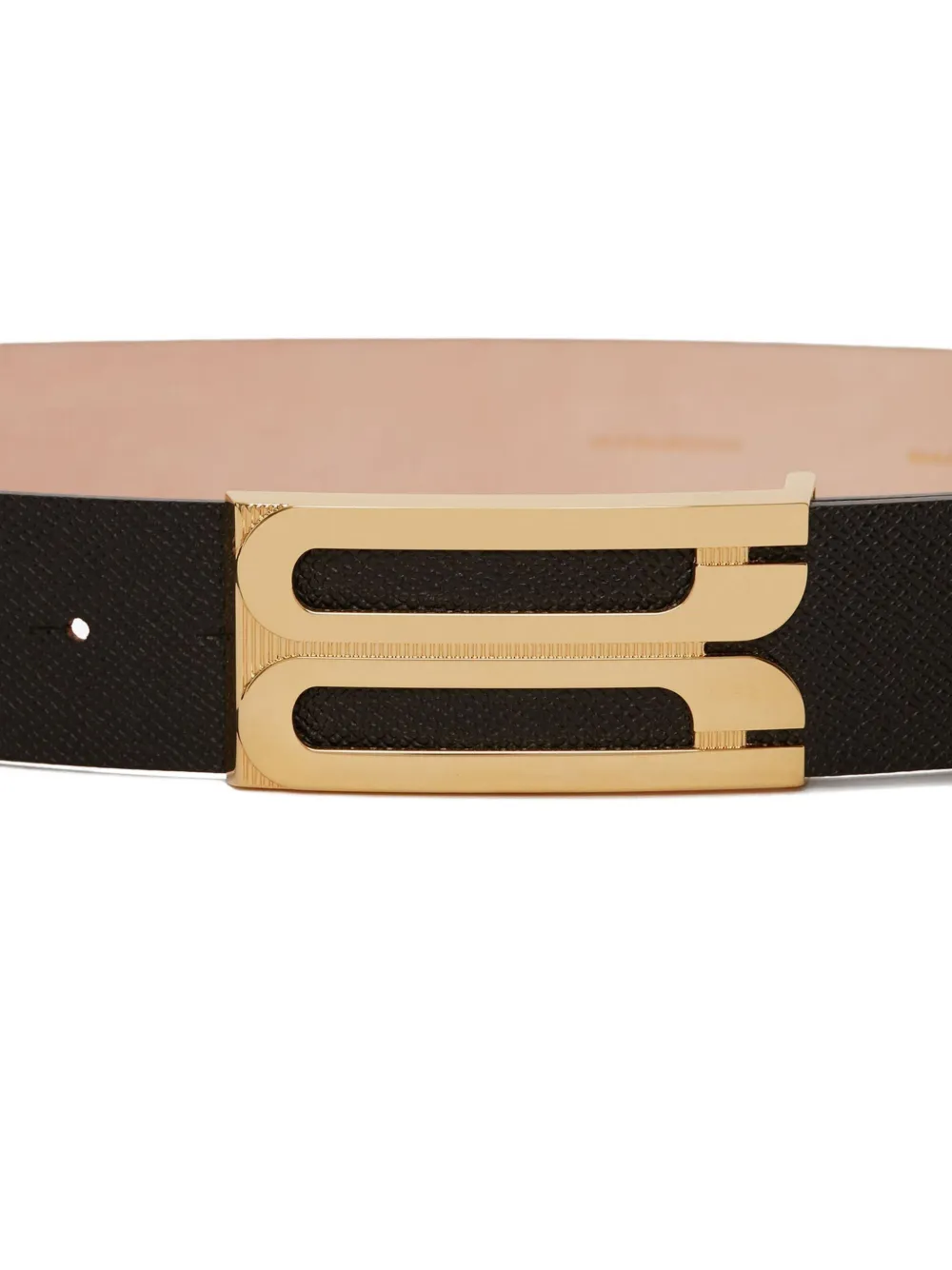 Victoria Beckham Jumbo Frame leren riem met logogesp Zwart
