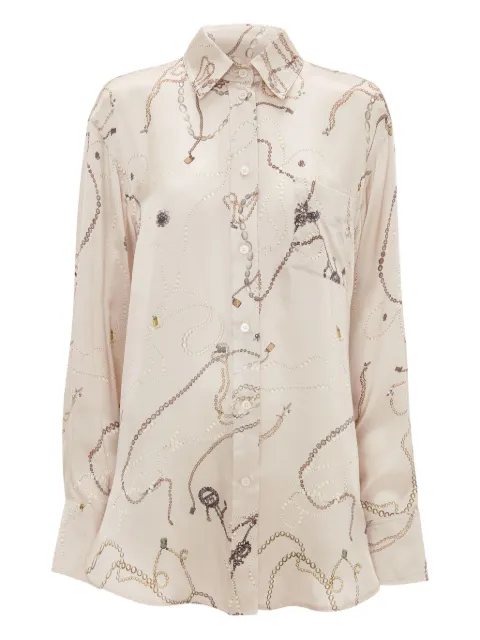 Victoria Beckham jewellery-print silk pajama top