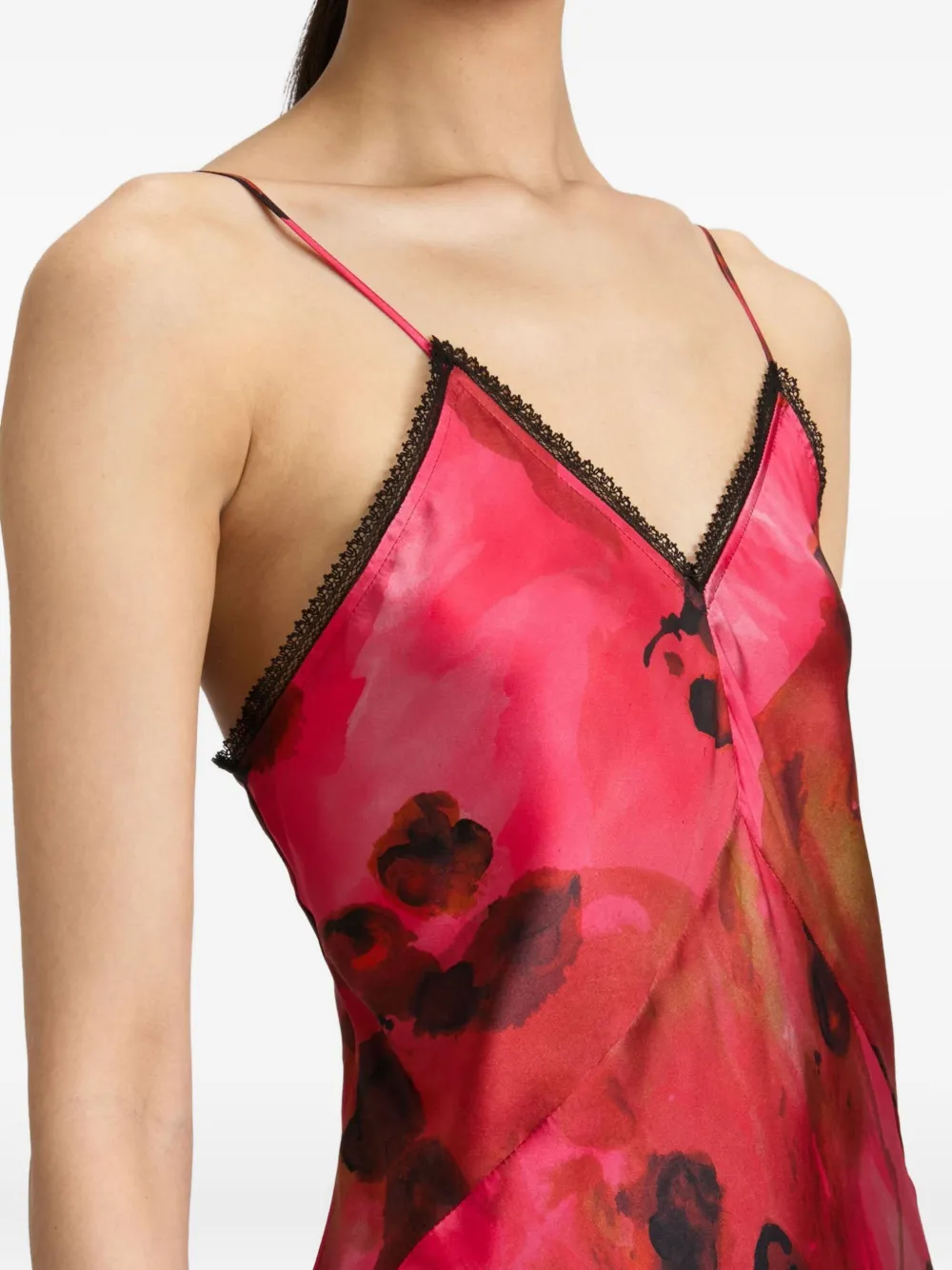 Victoria Beckham floral-print maxi dress Roze