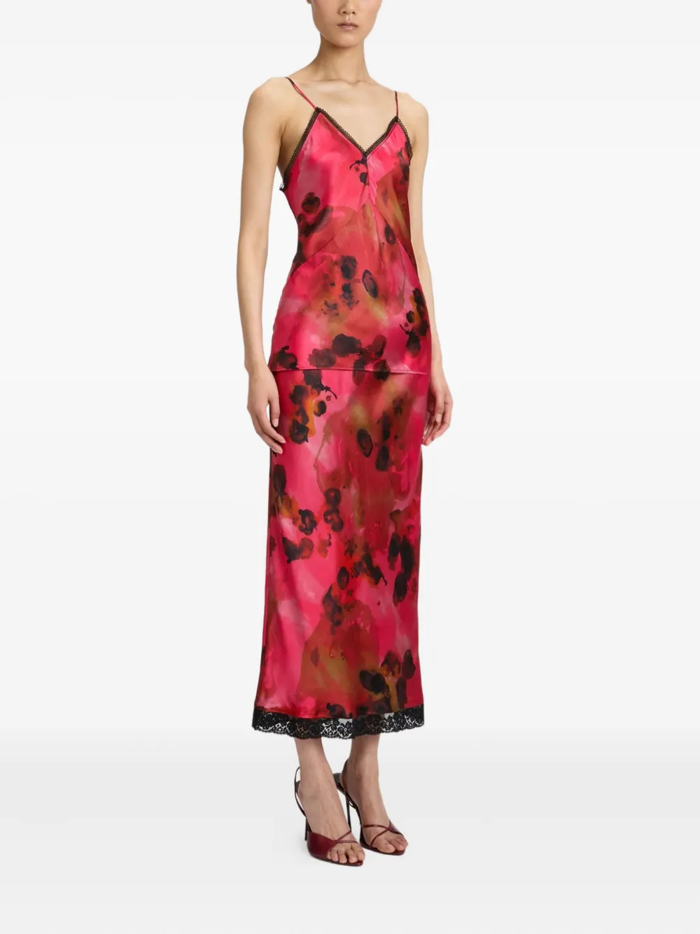 Victoria Beckham floral-print maxi dress Roze