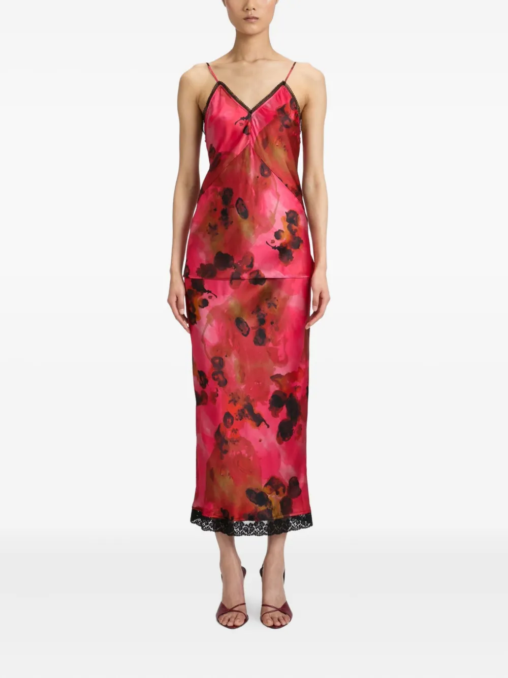 Victoria Beckham floral-print maxi dress Roze
