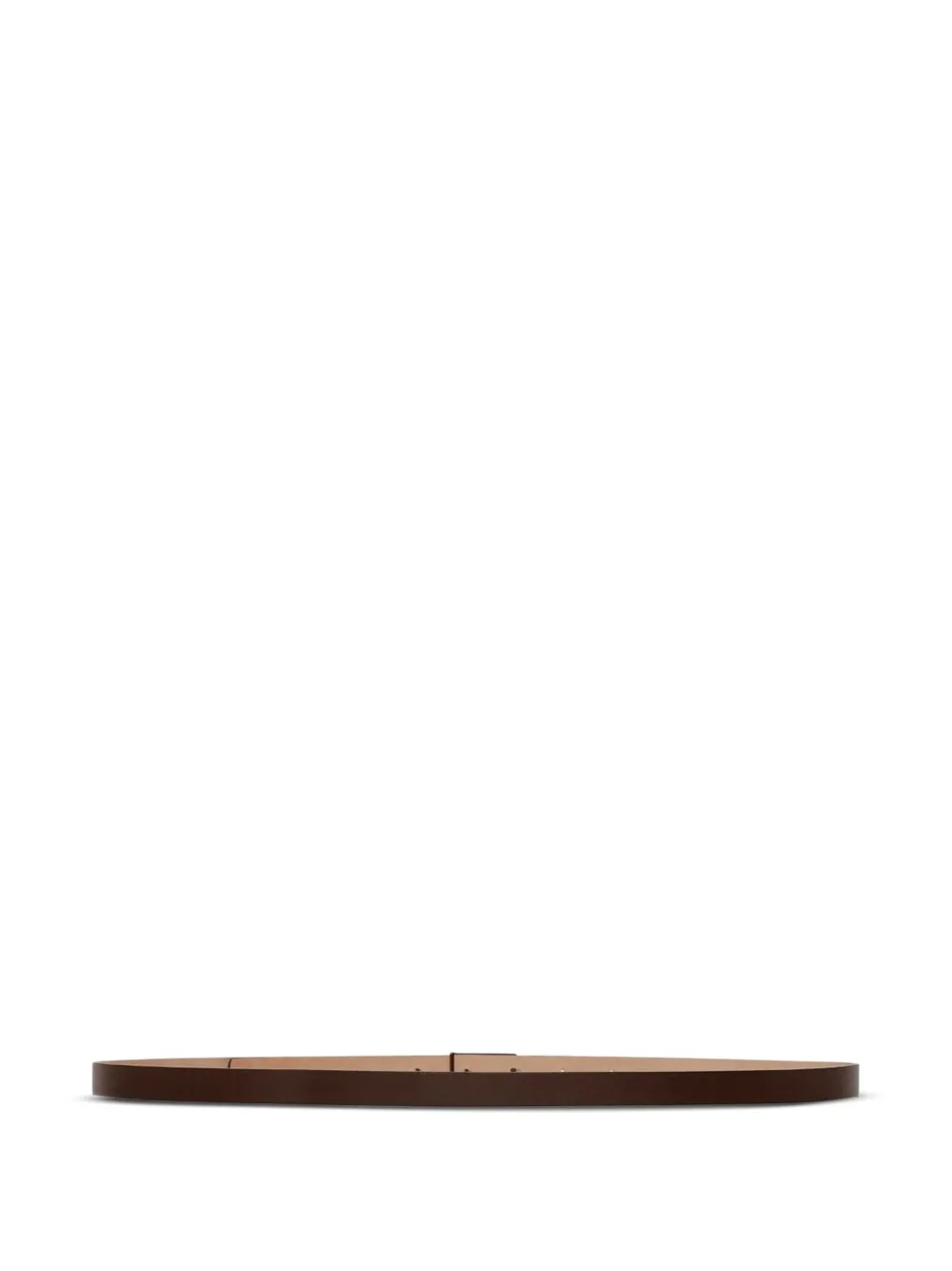 Victoria Beckham Leren riem met logogesp Bruin