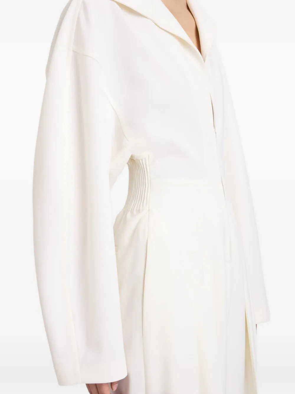 Victoria Beckham Jumpsuit met geplooid detail Beige