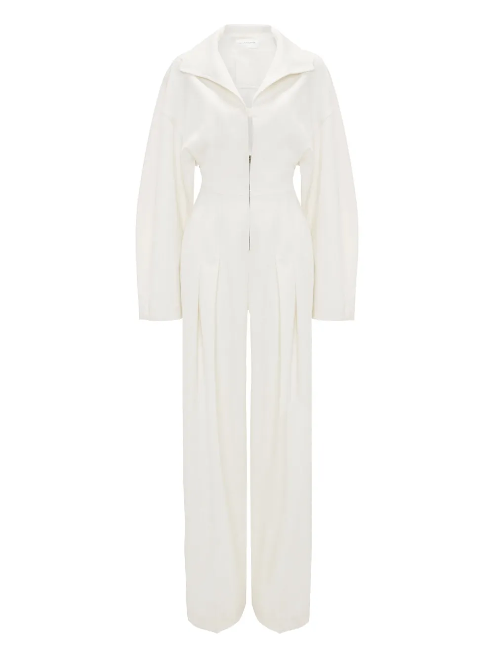 Victoria Beckham pleated tab-detail jumpsuit Beige
