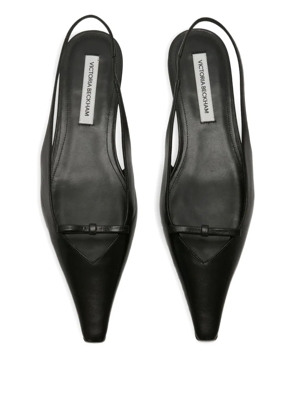 Victoria Beckham Sloan slingback pointed-toe flats Zwart