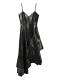 Alexander McQueen leather asymmetrical dress - Black