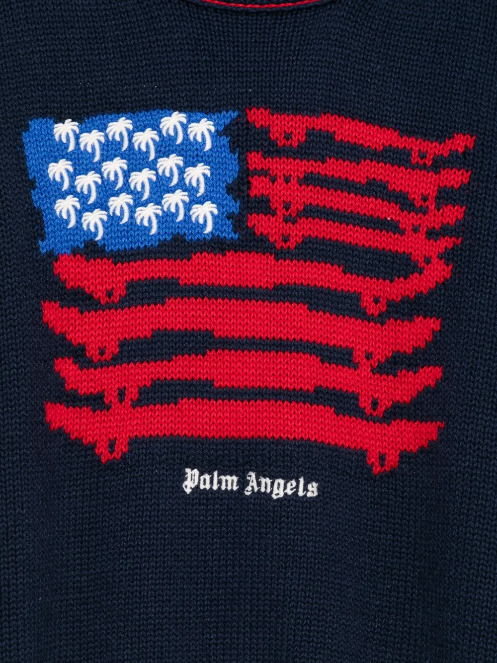 Palm Angels Kids Trui met vlagpatroon Blauw
