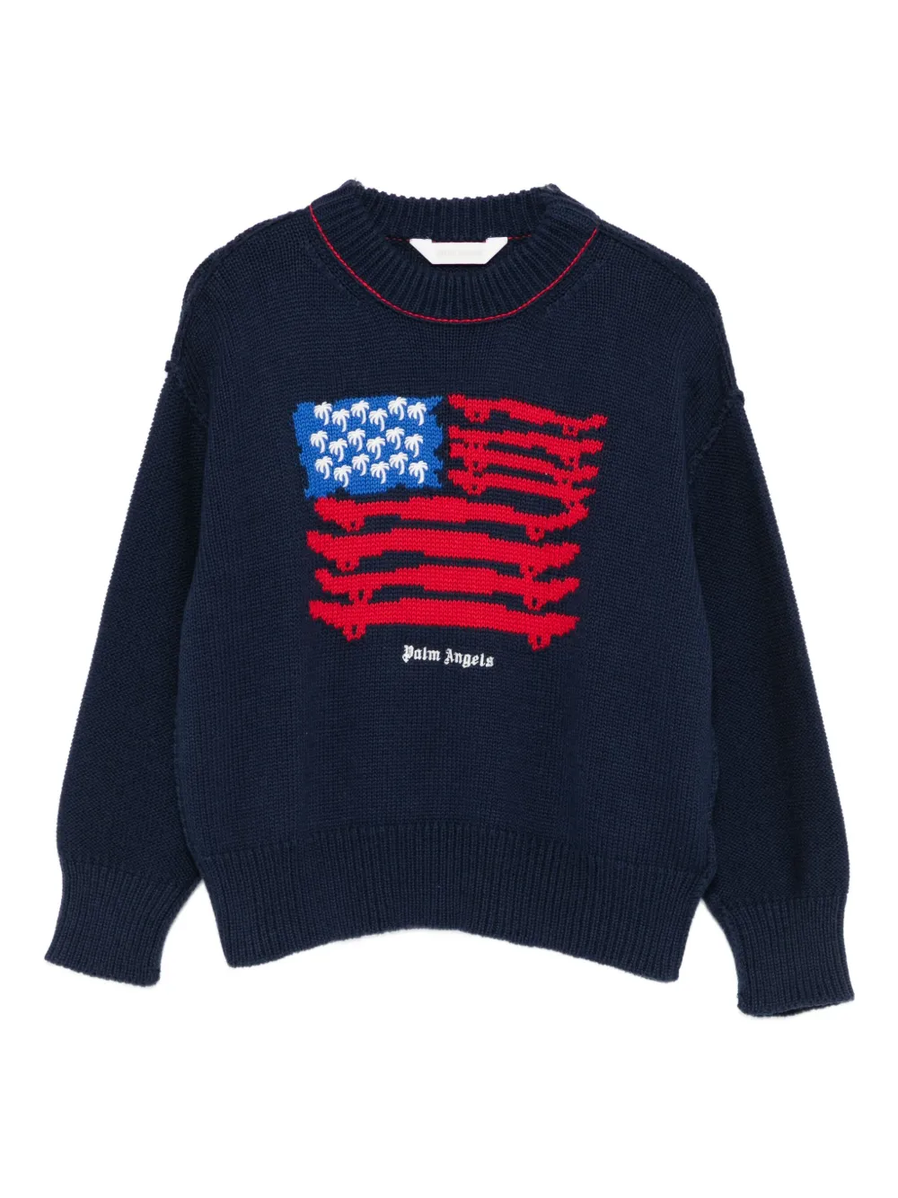 Palm Angels Kids Trui met vlagpatroon Blauw