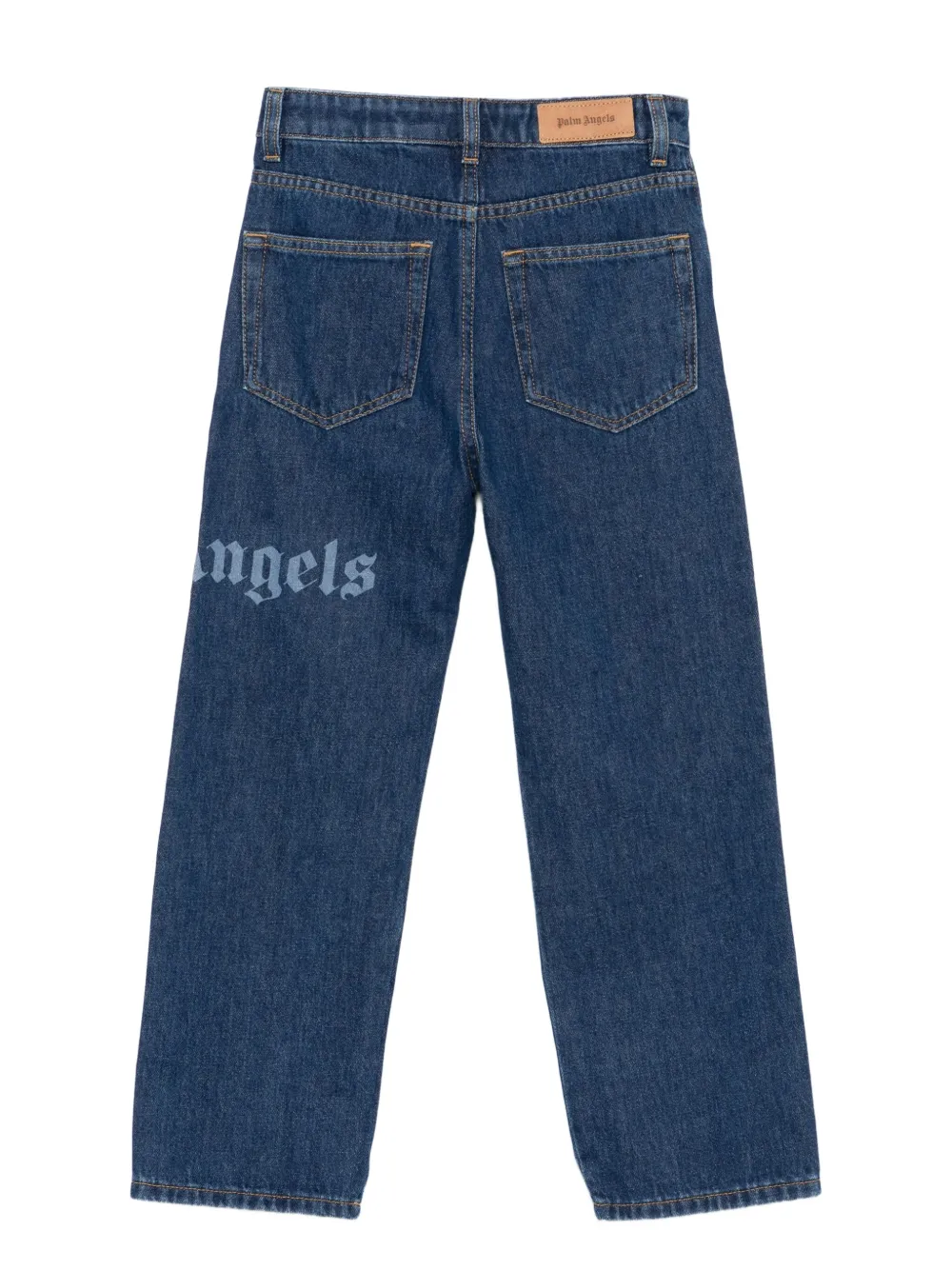 Palm Angels Kids logo-print jeans Blauw