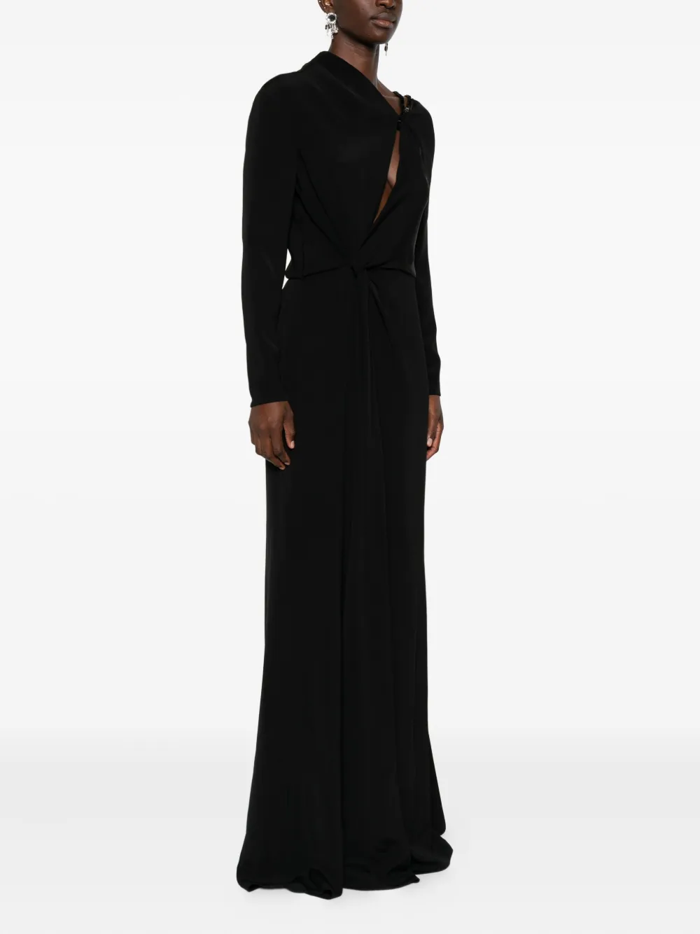 TOM FORD Asymmetrische jurk met gedraaid detail Zwart