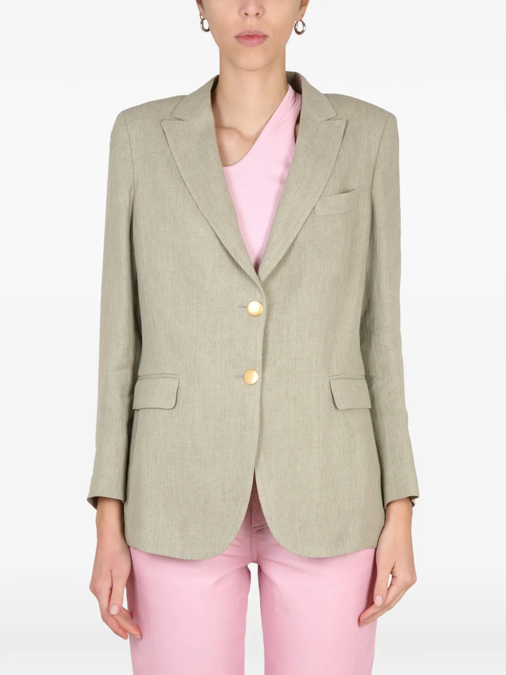 SAULINA Angelica button-fastening blazer - Toni neutri