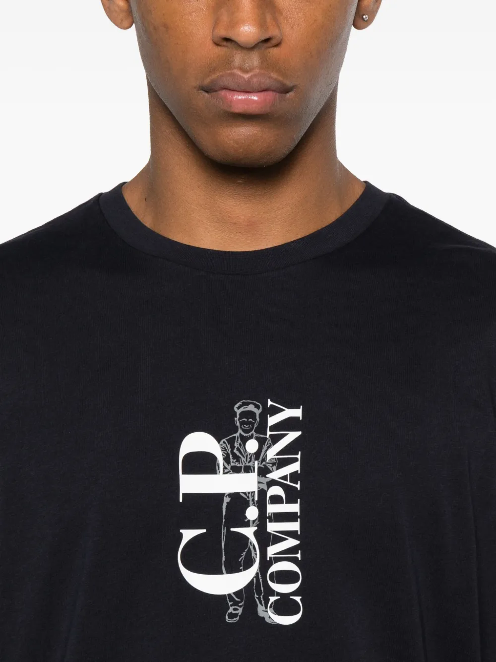 C.P. Company logo-print cotton T-shirt Blauw