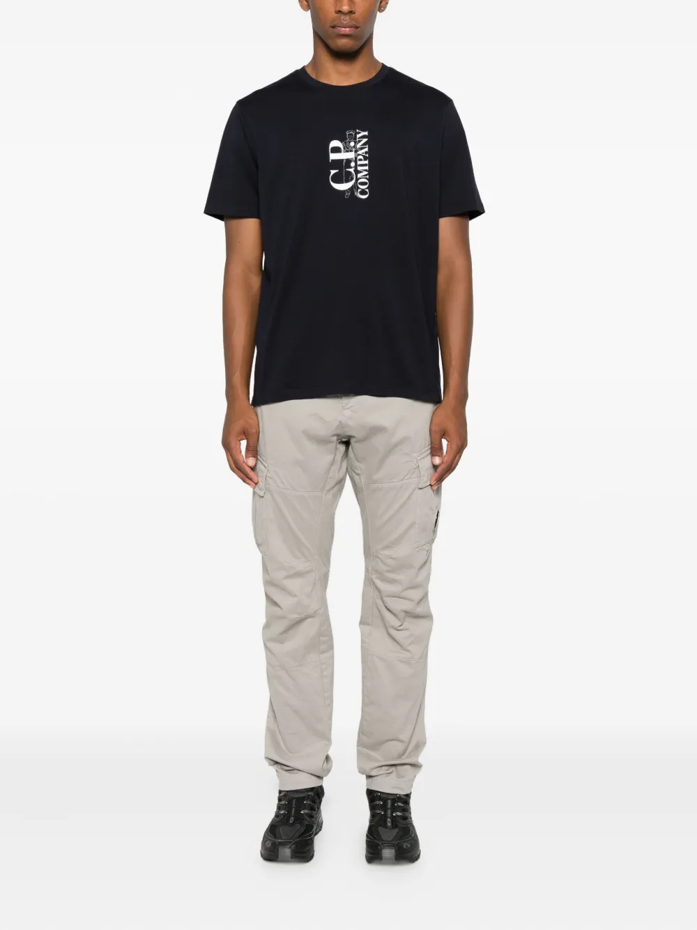 C.P. Company logo-print cotton T-shirt Blauw
