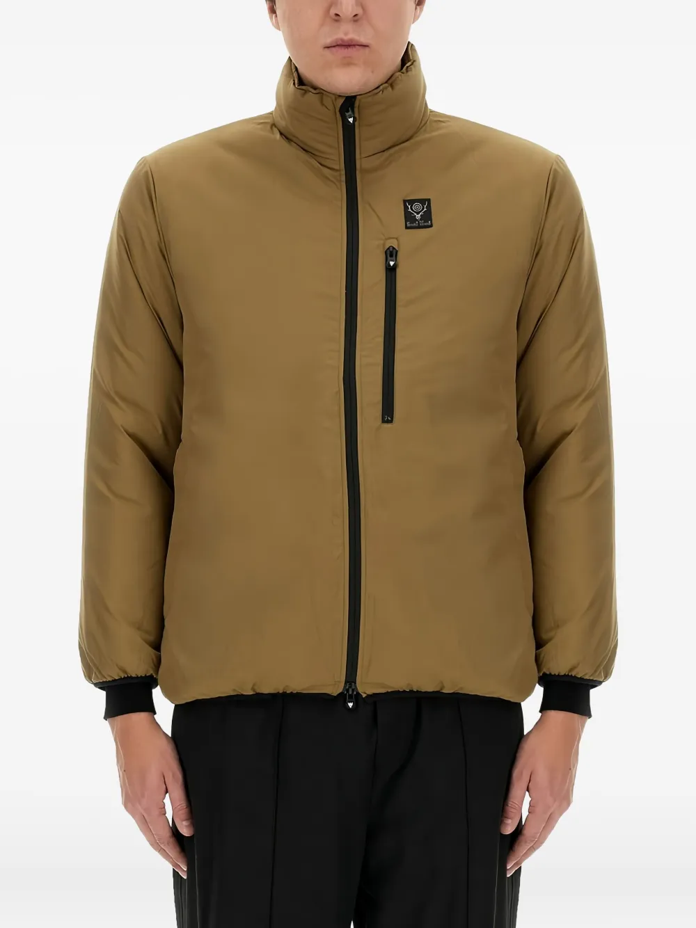 SOUTH2 WEST8 logo-patch zip jacket | Brown | Image 1