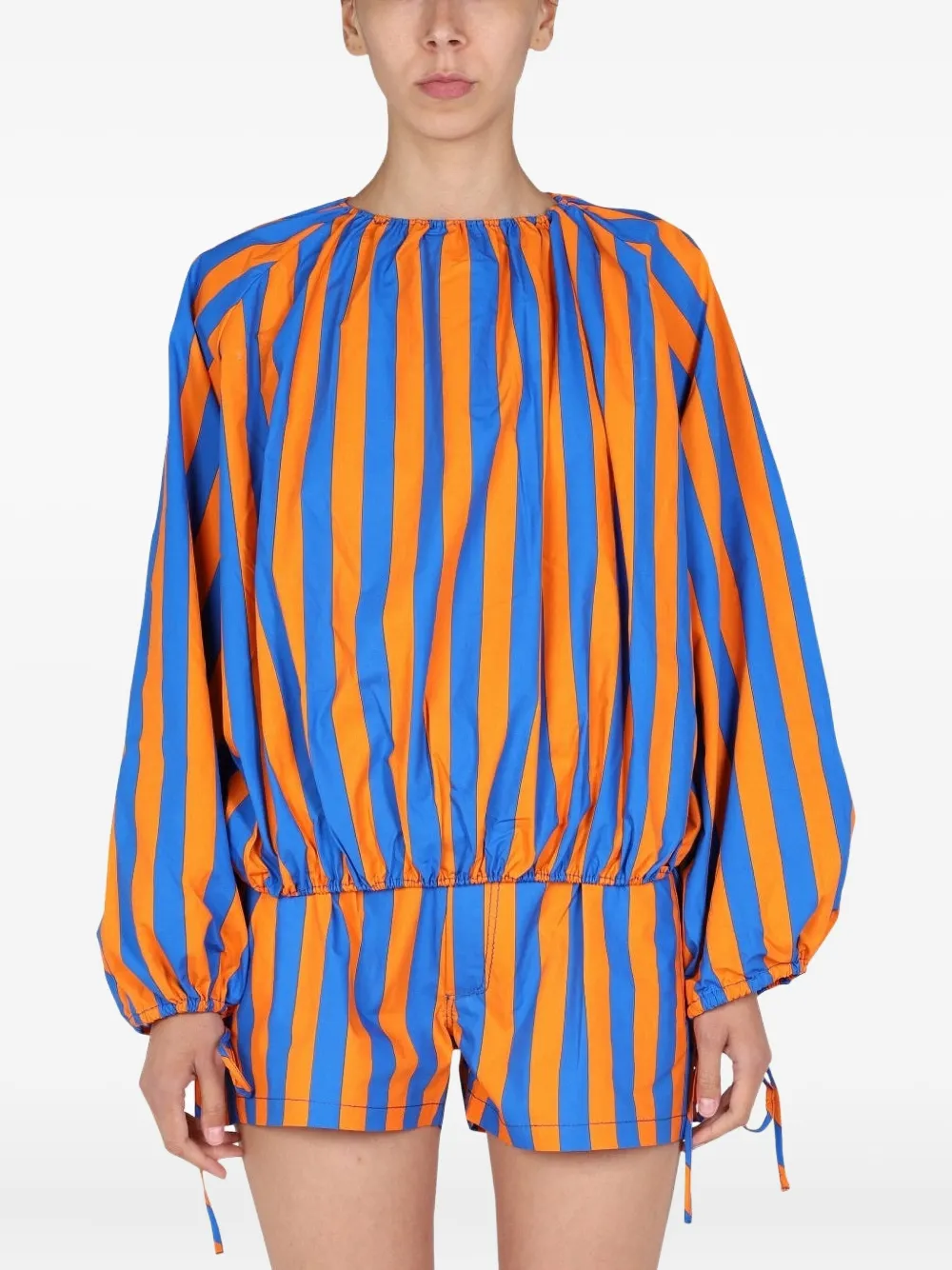 Sunnei striped gathered top | bleu | Image 1