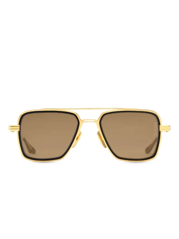 Dita Eyewear チタン スクエアフレーム サングラス | ゴールドトーン