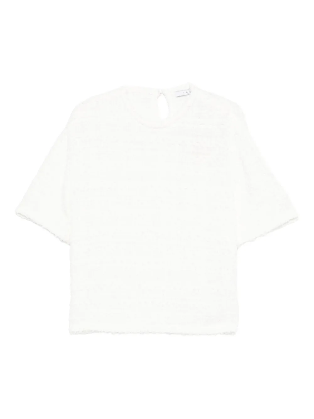 IRO frayed-edge tweed T-shirt Wit