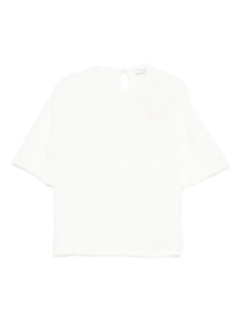 IRO Tweed T-shirt met gerafelde afwerking